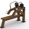 Krachtsporttoestel voor buiten bench press 11 Houten outdoor bench press met verstelbare gewichten. Ideaal voor borst, schouders en triceps in de buitenlucht.